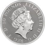 WORLD SILVER - 2018 10 OZ BRITISH SILVER QUEENS BEAST GRIFFIN