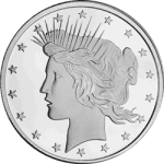 SILVER ROUNDS 1 OZ - 1 OZ SILVER ROUND PEACE DOLLAR