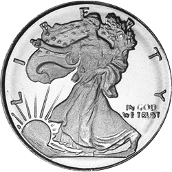 SILVER ROUNDS FRACTIONAL - 1/10 OZ SILVER ROUND WALKING LIBERTY