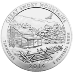 AMERICA THE BEAUTIFUL - 2014 5 OZ SILVER ATB GREAT SMOKEY MOUNTAINS