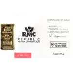GOLD BARS ASSORTED WEIGHTS - 5 OZ GOLD BAR LBMA