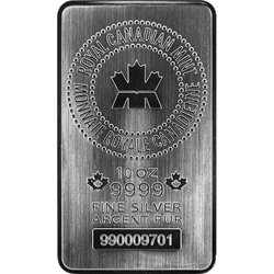 SILVER BARS 10 OZ - 10 OZ SILVER BAR ROYAL CANADIAN MINT