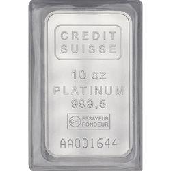 PLATINUM BARS 10 OZ - 10 OZ PLATINUM BAR CREDIT SUISSE