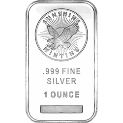 SILVER BARS 1 OZ - 1 OZ SILVER BAR SUNSHINE MINT
