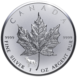CANADIAN SILVER - 2018 1 OZ CANADIAN SILVER MAPLE LEAF DOG PRIVY