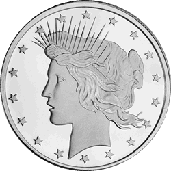 SILVER ROUNDS 1 OZ - 1 OZ SILVER ROUND PEACE DOLLAR