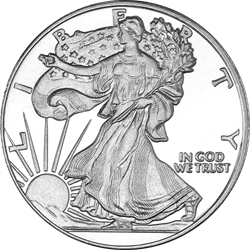 SILVER ROUNDS 1 OZ - 1 OZ SILVER ROUND WALKING LIBERTY