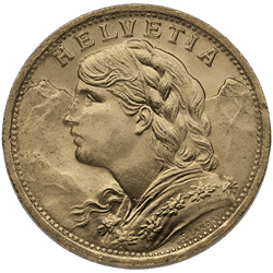 WORLD GOLD - 20 FRANC SWISS GOLD COIN