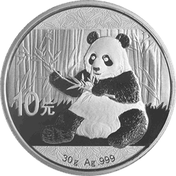 CHINESE SILVER PANDA - 2017 30 GRAM CHINESE SILVER PANDA