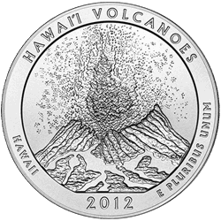 AMERICA THE BEAUTIFUL - 2012 5 OZ SILVER ATB HAWAII NATIONAL PARK