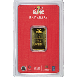 GOLD BARS ASSORTED WEIGHTS - 5 GRAM GOLD BAR REPUBLIC