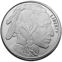 SILVER ROUNDS FRACTIONAL - 1/2 OZ SILVER ROUND BUFFALO