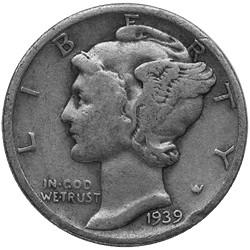 SILVER U.S. COINAGE 90 % - 90% AMERICAN SILVER COINS - MERCURY DIMES