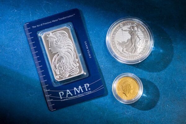silver coins gold bars precious metals