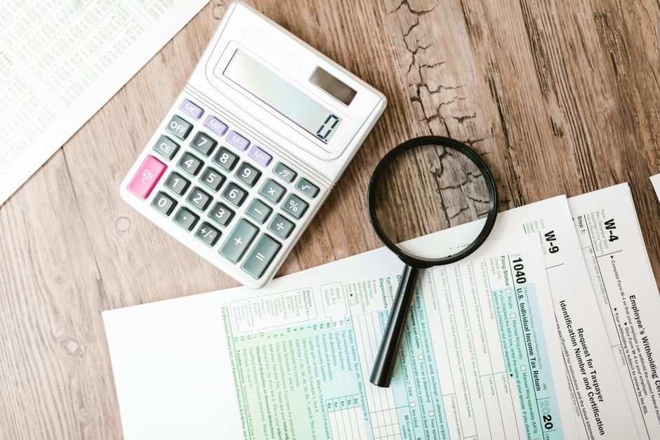 tax forms documents calculator