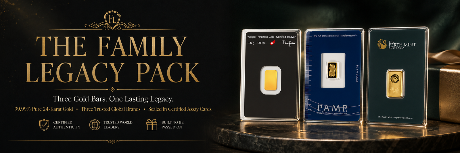 The Family Legacy Pack - three gold bars