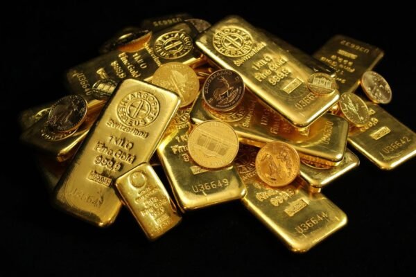 gold bars retirement investment close up