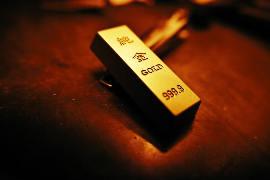 gold bars vault close up