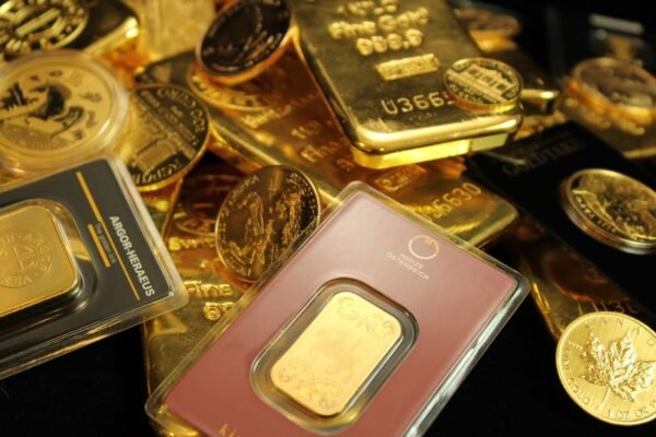 gold bars vault close up