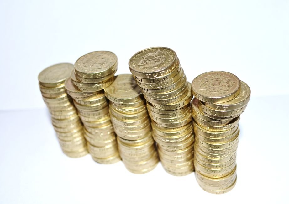 gold coins collection close up