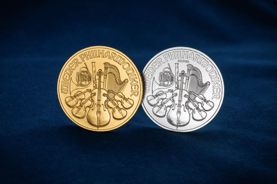 gold coins collection close up
