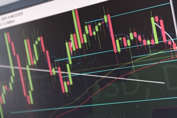 gold bars market trading close up