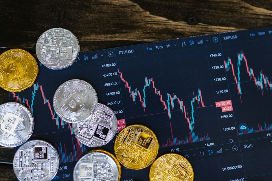 gold bars trading close up