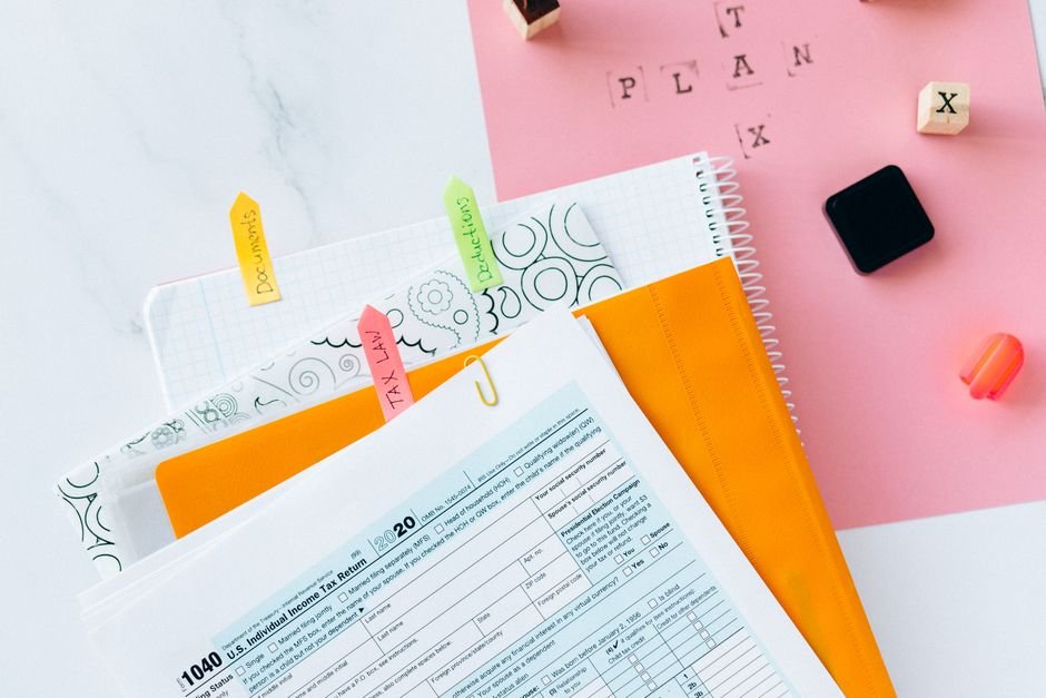 tax forms documents money